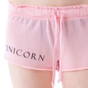 Wildfox Couture Pink Unicorn Raw Hem Shorts Size S New With Tag